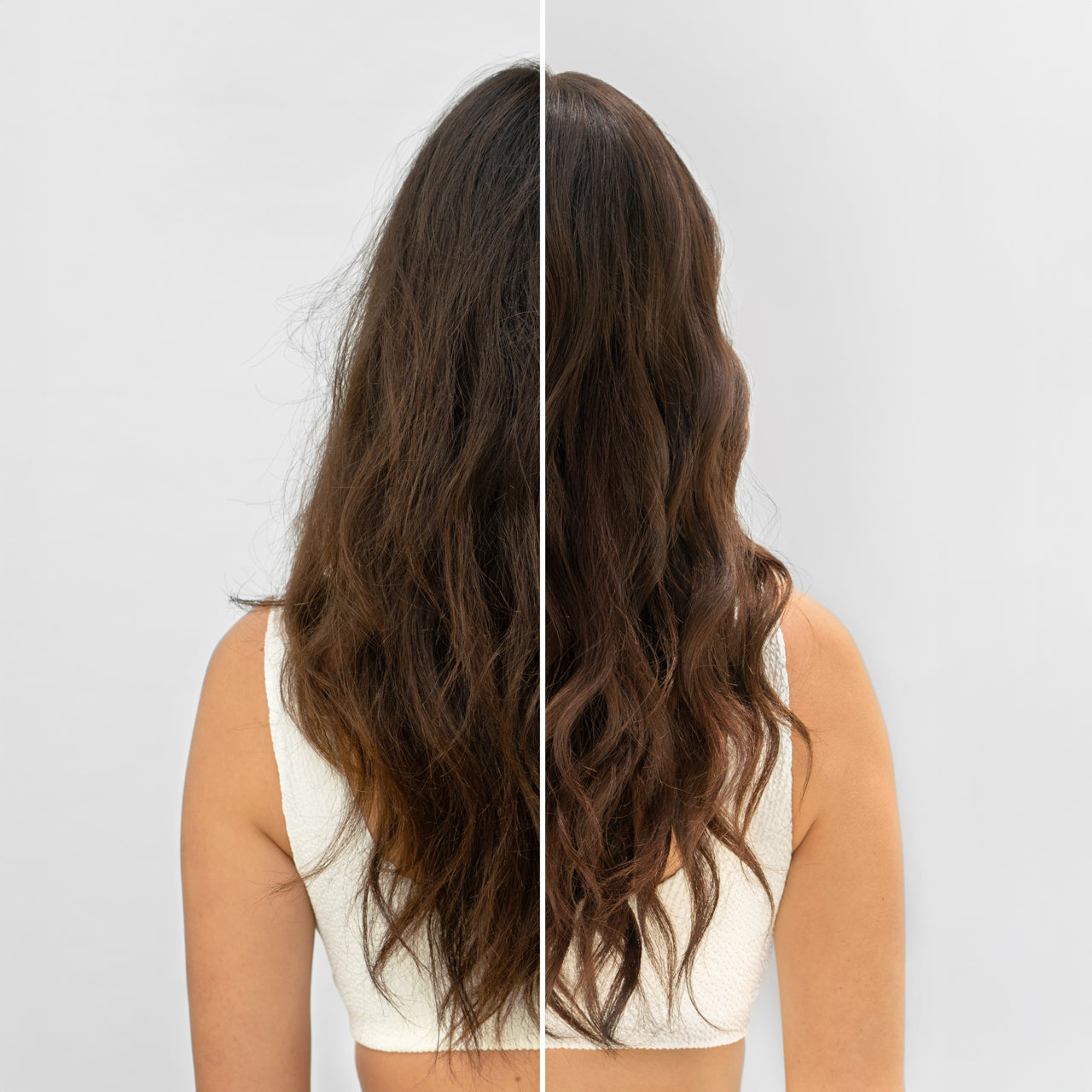 Before and after - smooth touchable hair